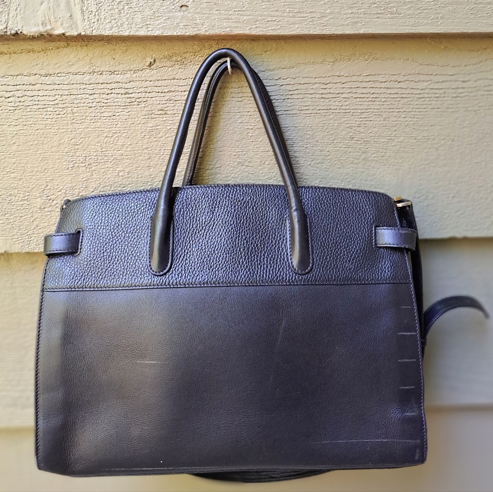 CUYANA Black Italian Leather WORK SATCHEL BAG - Picture 4 of 14